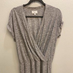 Lou & Grey Short Sleeve Heather Gray Dress